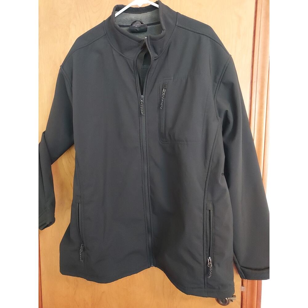 Swiss Alps size 2XL Mens winter coat fully faux fur lined zip up Black EUC BIG